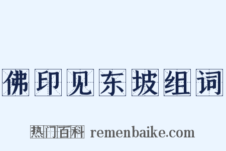 佛印见东坡组词是什么意思的图片